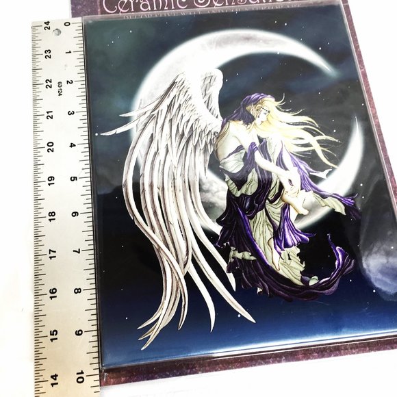 NENE THOMAS  Moondreamer Angel sitting on Moon Ceramic Wall Art VTG NOS - Picture 8 of 14